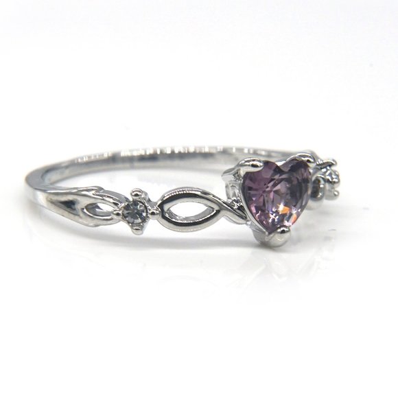 My Bead Emporium Jewelry - Ring with Amethyst Heart Shaped stone.